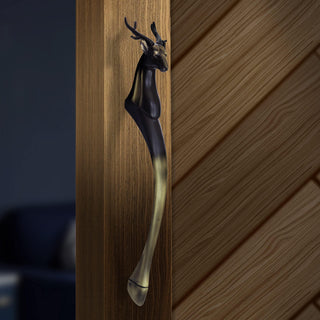 Plantex 16-inches Door Handle for Main Door/Heavy Duty Deer Shape Handles/Pull Push Antique Door Handle for Home/Hotel/Office- Pack of 1 (285-Brass Antique) - 3 Years Warranty