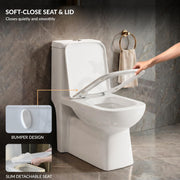 Plantex Platinum Ceramic Commode Toilet/S Trap One Piece Western Toilet/Rim Washdown Flush Commode with Soft Close Toilet Seat Cover (White, Ultra)