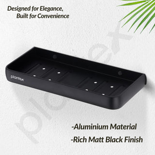 Plantex Double Soap Holder for Bathroom/Dual Soap Case/Soap Stand/Bathroom Accessories - Pack of 1 (1503, Black)