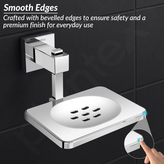 Plantex 304 Grade Stainless Steel/Soap Holder for Bathroom/Soap Holder/Soap Dish/Bathroom Accessories - Splash (Chome)