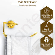 Plantex 304 Grade Stainless Steel Towel Ring/Hand Towel Holder/Towel Hanger for Bathroom/Napkin Holder for Wash Basin/Bathroom Accessories - Oreo (Gold)