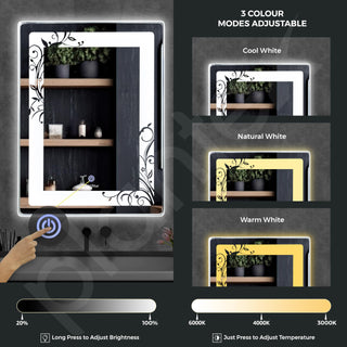 Plantex Mirror with Light with 3 Tone/Designer Mirror for Living Room/Bedroom/Dressing Room - Rectangle Shape (18 X 24 Inch)
