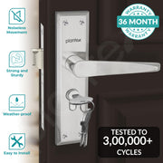 Plantex Main Door Lock Handle Set/6-Lever Locks Mechanism with 3 Years of Warranty/Mortise Lock with 3 Keys, Brass Locks Body & Cylinder(PTP-05 Matt)