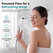 Plantex ABS Hand Shower for Bathroom/3 Mode Multifunctional Shower/Rectangle Hand Shower Without Hose Pipe for Home/Hotel - (Chrome & White, H510)
