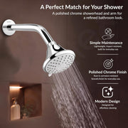 Plantex Shower Head for Bathroom with Shower Arm/Bathroom shower Combo-430B Strong ABS Combo/Shower for bathroom/Rain Shower/4 Inch Shower Head/9 Inch Shower Arm/Adjustable Head