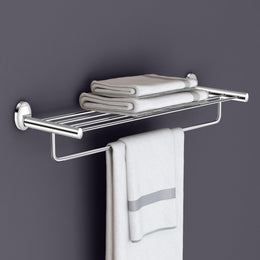 Plantex 304 Stainless Steel Towel Holder in Bathroom/Cloth Hanger for Bathroom/Towel Rack/Bathroom Accessories - Oreva (Chrome) 24 Inch