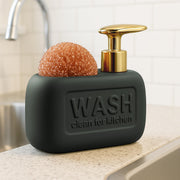 Plantex Ceramic Soap Dispenser with Scruber/Liquid Soap Dispenser/Sink Dish Washing Soap Dispenser Set/Soap Dispenser for Wash Basin Ceramic - Bathroom Accessories
