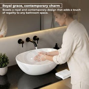 Plantex Ceramic Table Top Oval Wash Basin for Bathroom/Countertop Bathroom Sink/Bathroom Basin with 10 Years Glaze Warranty by Plantex (White - 16.5 x 13.5 x 7 Inch)