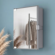 Plantex Bathroom Cabinet with Mirror/ABS Bathroom Storage Cabinet/Mirror Cabinet for Wall/Mirror with Storage for Bathroom - 18x14 Inch (CAB-117, Grey)