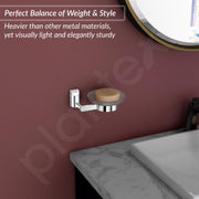 Plantex Smero Pure Brass and Glass Soap Holder for Bathroom & Kitchen/Soap Stand/Case/Dish/Bathroom Accessories - Superb (Chrome)