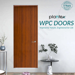Plantex Wpc Doors For Bathroom (30 mm - Thickness)/Waterproof Bathroom Door/2.5X7 Feet Wooden Finished Door For Home/Balcony/Office/Kitchen, Density-600 (30X84 Inch, 26 Kg- Classic Wooden), Brown