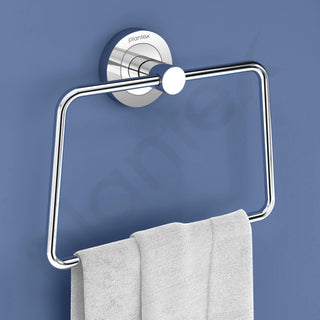 Plantex Stainless Steel Towel Ring for Bathroom/Wash Basin/Napkin-Towel Hanger/Bathroom Accessories (Chrome-Trapezium) - Pack of 3