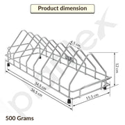 Plantex Stainless Steel Plate Stand for Kitchen Cabinet/Dish Organizer for Kitchen/8 Slot Plate Rack Holder-(Size-4 inches, Slot- 8, Pack of 1)