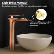 Plantex Pure Brass Basin Mixer Tap Hot & Cold/Single Lever Pillar Tap for Wash Basin/Water Tap/Deck Mount-(PVD Choco)