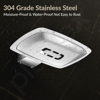 Plantex Soap Holder for Bathroom/304 Grade Stainless Steel Soap Dish/Soap Case/Soap Stand/Bathroom Accessories - Pack of 1 (Tesla, 2701, Chrome)