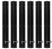 Plantex Stainless Steel 12-inch Tower Bolt/Tower Bolt for Home,Offices Doors and Windows/Tower Bolt for Main Door/Wardrobe Door Latch/Kundi/Chitakini/Door Latch for Windows (Black Finish, Pack of 6)