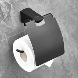 Plantex Space Aluminium Toilet Paper Holder/Tissue Paper Roll Holder in Bathroom/Lavatory/Bathroom Accessories (Black)