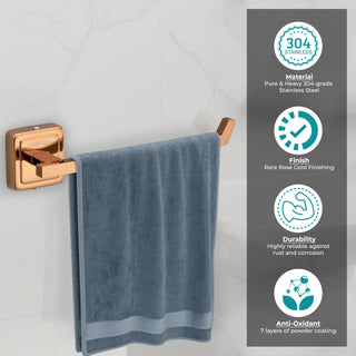 Plantex 304 Grade Stainless Steel Hand Towel Hanger for wash Basin/Napkin Holder for Bathroom & Kitchen/Hand Towel Holder/Bathroom Accessories - Pack of 2 Decan (Rose Gold)
