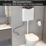 Plantex Flush Tank for Toilet with 10 Ltr Water Capacity/Dual Flushing Cistern for Bathroom/Polypropylene Toilet Flush Tank - Pack of 1 (Boss, Brown & White)