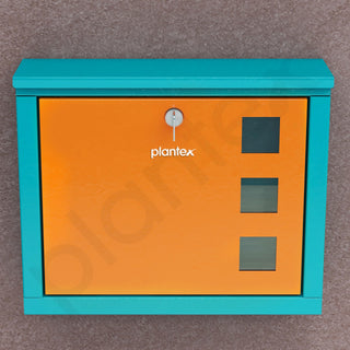 Plantex GI Steel Letter Box/Complaint Box/Small Suggestion Box for Office/Post Box for Home/Wall Mount Mail Box - (Green & Orange)