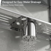 Plantex 3 Tier Bathroom Organizer/Stainless Steel Bathroom Accessories Set with Soap Dish and Brush Slots/Hooks/Tumbler Holder