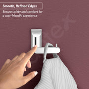 Plantex Smero Pure Brass Made Hooks for Hanging Clothes and Towel in Bathroom/Robe Hook/Hanger for Living Room - Superb (Chrome)