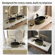 Plantex Table Top Wash Basin For Bathroom/Designer Ceramic Basin/Countertop Vessel Sink Basin - Indo-European Collection (20 x 13 x 6 Inch)