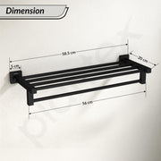Plantex Stainless Steel 24 Inch Towel Rack for Bathroom/Towel Stand/Towel Holder/Towel Bar/Bathroom Accessories - Pack of 1, Aqua (Black)