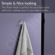 Plantex 304 Grade Stainless Steel Hook for Bathroom/Cloth Hanger for Wall/Hanger Hooks/Wall Hooks for Hanging Strong - Nipron (Chrome)