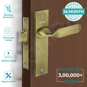 Plantex Heavy Duty Door Lock ÃƒÂ¢Ã¢â€šÂ¬Ã¢â‚¬Å“ Bathroom Door Lock/Mortise 8inch Keyless Plate Handle Set for Home/Bathroom/Store Room/Balcony/Office with Baby Latch (8106, Brass Antique)
