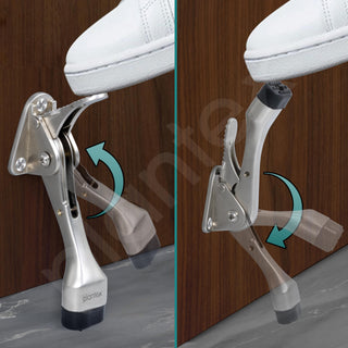 Plantex Hydraulic Door Stopper - Heavy Duty 5 Inch Gate Stopper for Home - Pack of 2 (186-Satin)