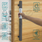 Plantex Door Handle/Stainless Steel Handle for Main Door/18 Inch Pull-Push Handle for Home/Office/Hotel - Pack of 1 (N-Black and Chrome) - 3 years Warranty