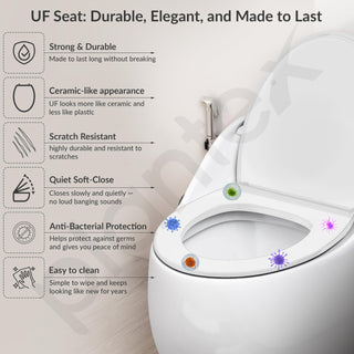 Plantex Imported Platinum Ceramic One Piece Commode Toilet/Rimless Commode/Siphonic Flush Western Toilet with Soft Close Toilet Seat - S Trap (White)