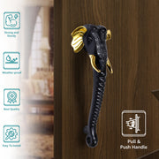 Plantex Premium Main Door Handle/17- inches Door Handle for Main Door/Pull Push Handle/Door and Home Decore Ganesh Shape Design/3 Years Warranty Pack of 1 (677- Brass Antique Finish)