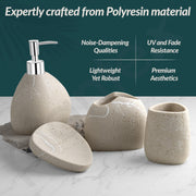 Plantex Polyresin  Bathroom Accessories Set Soap Dispenser/Toothbrush Holder/Tumbler Holder/Soap Dish - 4 Piece(906)