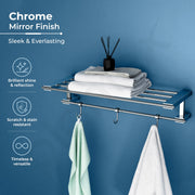 Plantex 24 Inch Towel Rack for Bathroom/304 Grade Stainless Steel Towel Bar/Towel Holder/Towel Hanger/ Bathroom Accessories - Pack of 1 (Regent, Chrome)
