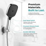Plantex Hand Shower for Bath/4 Mode Multifunctional Shower/ABS Plastic Silicone Handheld Shower/Easy Mode Switching – (Chrome, APS-H592)