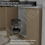 Plantex High Grade Stainless Steel Open-Top Bin Holder/Dust Bin Holder/Modular Kitchen Fixture (Dia 10 Inches-Sliver)