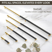 Plantex Stainless Steel & Alluminium Cabinet Handle/900mm Wardrobe Handle for Home/Cupboard Door Pull-Push Handles for Office - Pack of 2 (DTC-3960, Black & Gold)