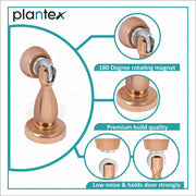 Plantex Magnetic Door Stopper for Home and Main Gate - Set of 3 (4 Inch, Rose Gold)