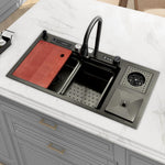 Plantex Sink for Kitchen/304 Grade Stainless Steel Waterfall sink