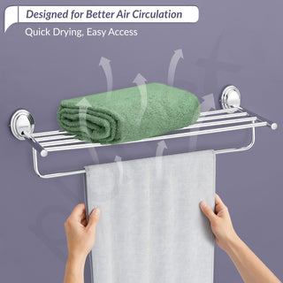 Plantex 304 Grade Stainless Steel Towel Rack for Bathroom/Towel Stand/Hanger/Bathroom Accessories - Cubic (24-Chrome)