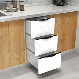 Plantex Profile Handle for Kitchen Cabinet/16 Inch Alluminium Drawer Profile Handle/Wardrobe Pull Handle for Home/Office/Hotel - Pack of 3 (Black)