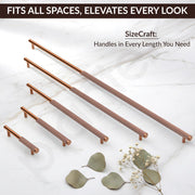 Plantex Stainless Steel & Aluminium Cabinet Handle/600mm Wardrobe Handle for Home/Cupboard Door Pull-Push Handles for Office - Pack of 2 (Rose Gold)