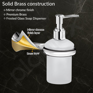Plantex Smero Pure Brass Made Handwash Holder for Wash Basin/Liquid Soap Dispenser/Shampoo Dispenser - Craft (Chrome)