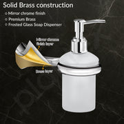 Plantex Smero Pure Brass Made Handwash Holder for Wash Basin/Liquid Soap Dispenser/Shampoo Dispenser - Craft (Chrome)