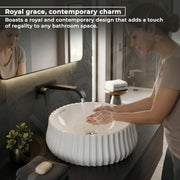 Plantex Ceramic Basin/Countertop Vessel Sink/Tabletop Wash Basin/Washbasin for Bathroom with 10 Years Glaze Warranty by Plantex (White Glossy - 14 x 14 x 5 Inch)