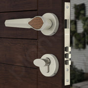 Plantex Heavy Duty Door Lock/Main Door Mortise Lock Handle/Handle Set for Home/Office/Door Accessories - (PT-012, Satin & Wood)