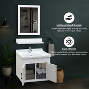 Plantex Wash Basin with Cabinet/Unbreakable Bathroom Vanity Cabinet & Washbasin Set/Basin Cabinet for Bathroom with Mirror (White)