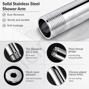 Plantex Shower Head for Bathroom with Shower Arm/Bathroom shower Combo(488) Strong ABS Combo/Rain Shower/Adjustable Head/9 Inch Shower Arm/6 Inch Shower Head